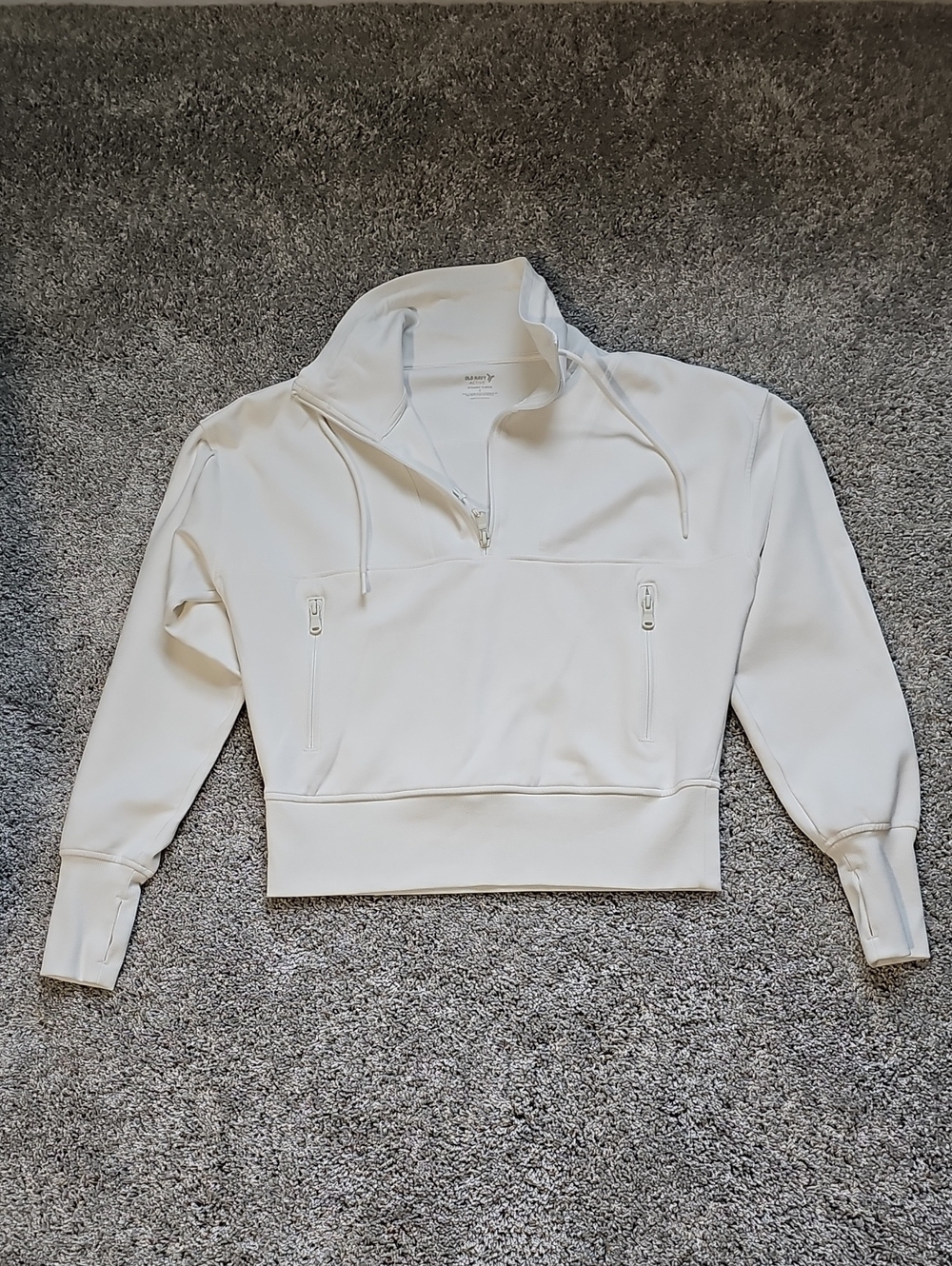 Old Navy Women's Small Cream Quarter‑Zip Pullover Top